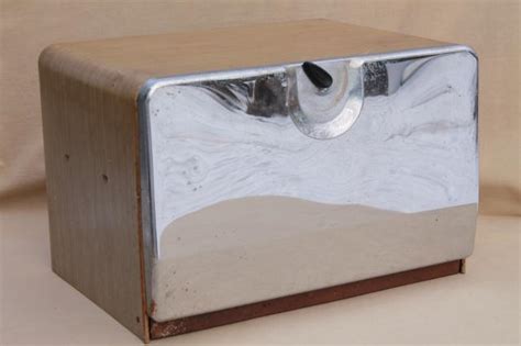 1950s metal bread box|stainless steel bread box 1950.